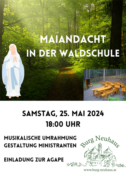 Plakat, Wald, heilige Maria, Waldschule Neuhaus